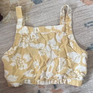 Floral Yellow and White Women's Top